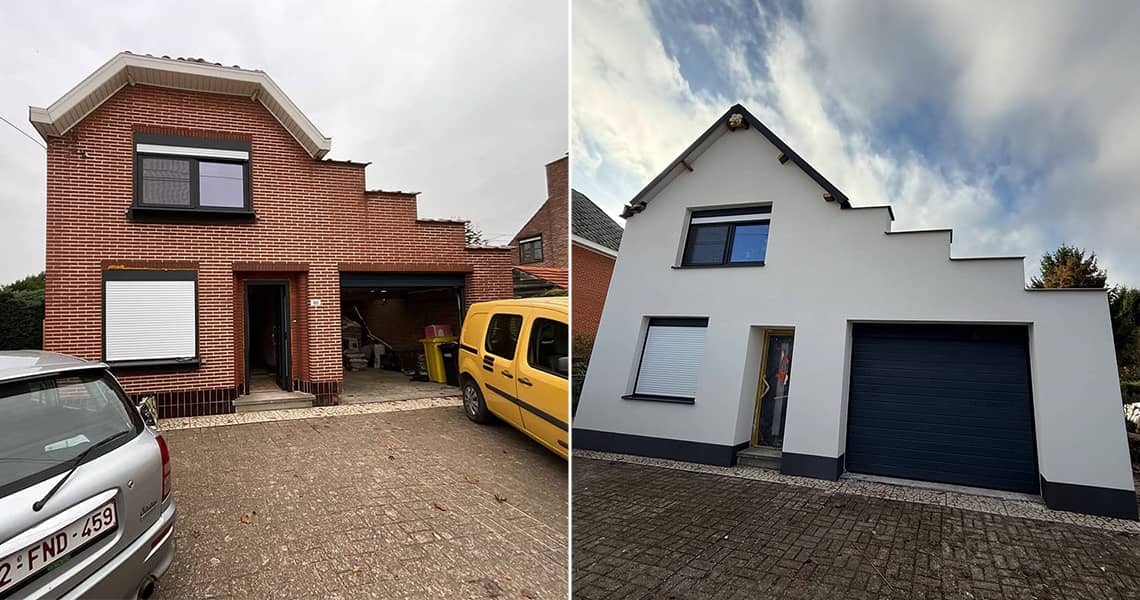 gevelrenovatie voor en na