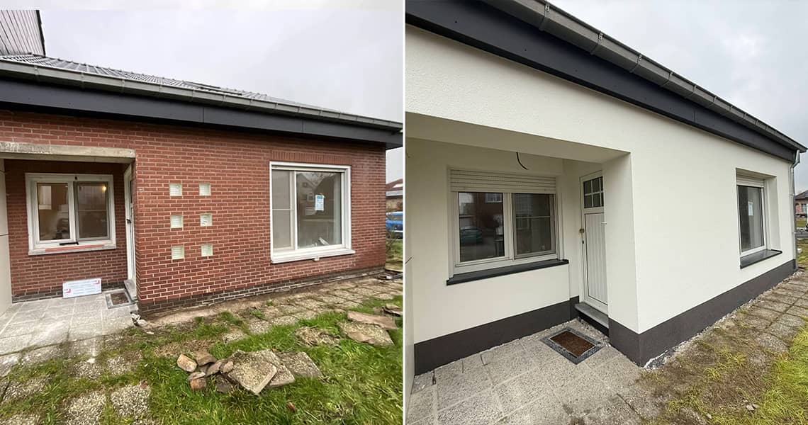 gevelrenovatie voor en na